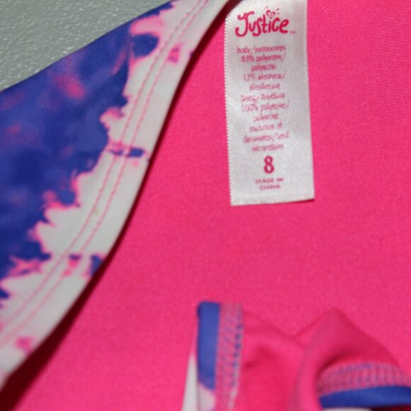Purple & Pink 2 Pcs Justice Bikini Swimsuit Size 8 - Picture 5 of 11